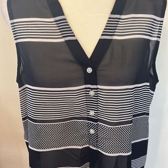 Gap blue white striped sheer sleeveless blouse Size M - Picture 3 of 8